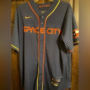 Nike Space City Jersey in Navy with Orange and Yellow